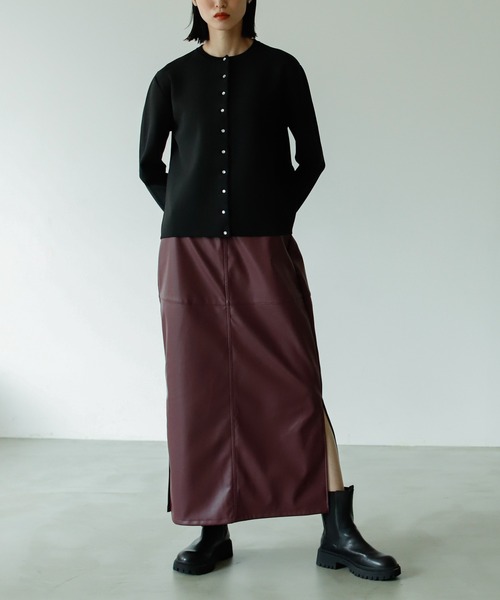 VACANCY（ヴァカンシー）の「ビーガンレザーペンシルスカート（スカート・レディース・ブラック/グリーン/ボルドー/マスタード・FREE）」の8枚目の写真