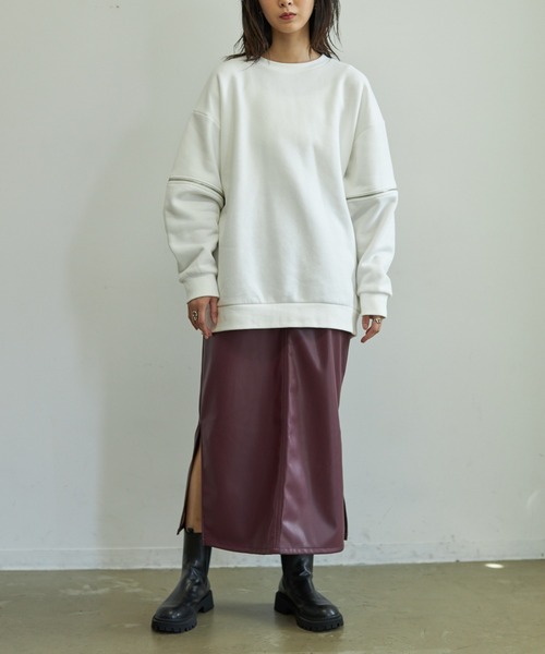 VACANCY（ヴァカンシー）の「ビーガンレザーペンシルスカート（スカート・レディース・ブラック/グリーン/ボルドー/マスタード・FREE）」の12枚目の写真