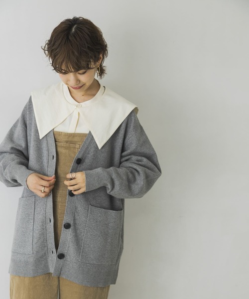 URBAN RESEARCH（アーバンリサーチ）の「ボーイフレンドVネックカーディガン（カーディガン/ボレロ・レディース・ライトベージュ/グレー/ピンク/ブルー系その他・FREE）」の2枚目の写真