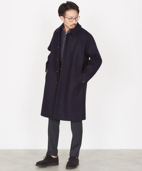 セール Men S ハードプレスメルトン カルゼヘリンボーン ジャケット アウター Melrose Melrose メンズメルローズ のファッション バルカラーコート ステンカラーコート Men S 安い店で買う