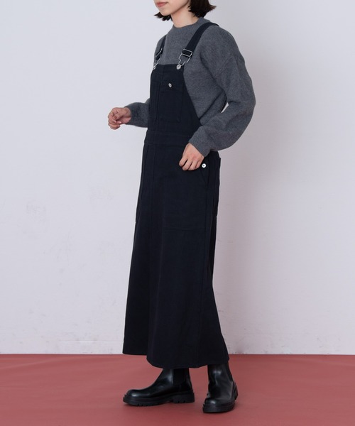 EDIT Gris（エディットグリ）の「サロペットスカート（ジャンパースカート・レディース・ホワイト/ブラック・FREE）」の16枚目の写真