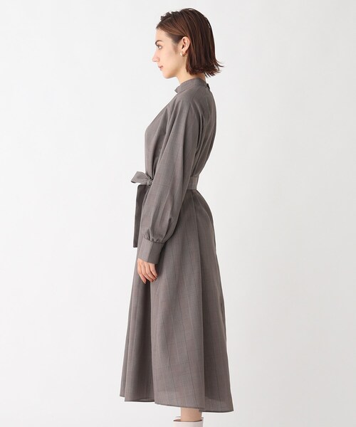 AG by aquagirl(エージーバイアクアガール)の「◆オーバーチェックスタンドネックギャザーワンピース【WEB限定サイズ】(ワンピース・レディース・グレー系1/ブラウン系2・34/36/38/40)」の10枚目の写真