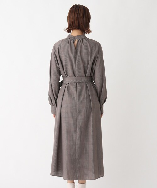 AG by aquagirl(エージーバイアクアガール)の「◆オーバーチェックスタンドネックギャザーワンピース【WEB限定サイズ】(ワンピース・レディース・グレー系1/ブラウン系2・34/36/38/40)」の9枚目の写真