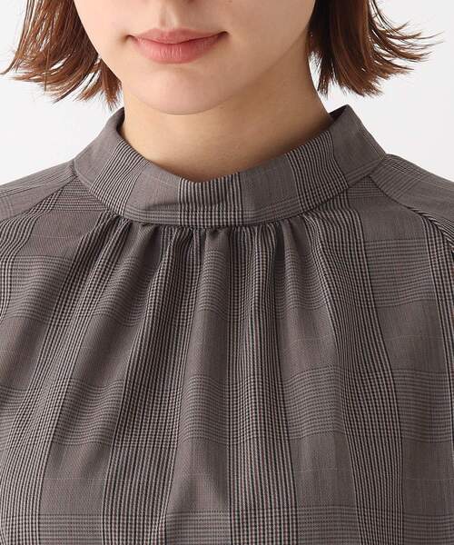 AG by aquagirl(エージーバイアクアガール)の「◆オーバーチェックスタンドネックギャザーワンピース【WEB限定サイズ】(ワンピース・レディース・グレー系1/ブラウン系2・34/36/38/40)」の8枚目の写真