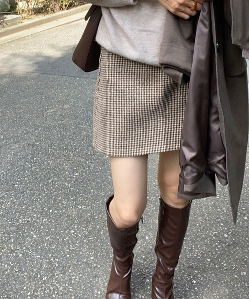 LAUIR（ラウアー）の「チェックミニスカート（スカート・レディース・ブラック/モカ・MEDIUM/LARGE/SMALL）」の6枚目の写真