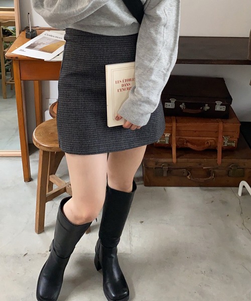 LAUIR（ラウアー）の「チェックミニスカート（スカート・レディース・ブラック/モカ・MEDIUM/LARGE/SMALL）」の7枚目の写真