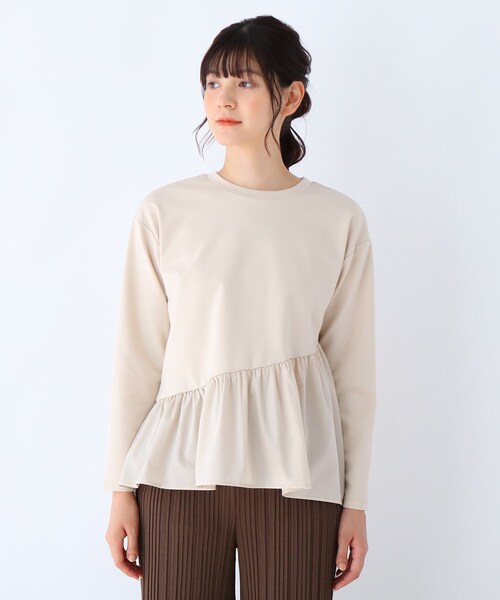 DRESKIP(ドレスキップ)の「◆アシメ切り替えギャザープルオーバー(Tシャツ/カットソー・レディース・ナチュラル/ブラック/グリーン/ダークブラウン・03/04/02)」の9枚目の写真