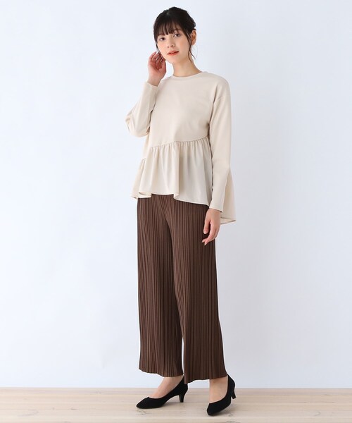 DRESKIP(ドレスキップ)の「◆アシメ切り替えギャザープルオーバー(Tシャツ/カットソー・レディース・ナチュラル/ブラック/グリーン/ダークブラウン・03/04/02)」の7枚目の写真