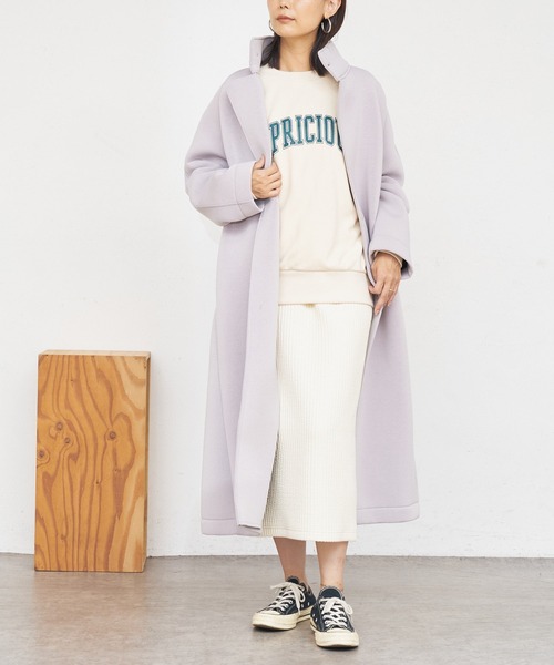 BONbazaar(ボンバザール)の「★OT★《ハンサムな女性に変身》スタンドカラーロングコート(その他アウター・レディース・モカ/ライトグレー・FREE)」の7枚目の写真