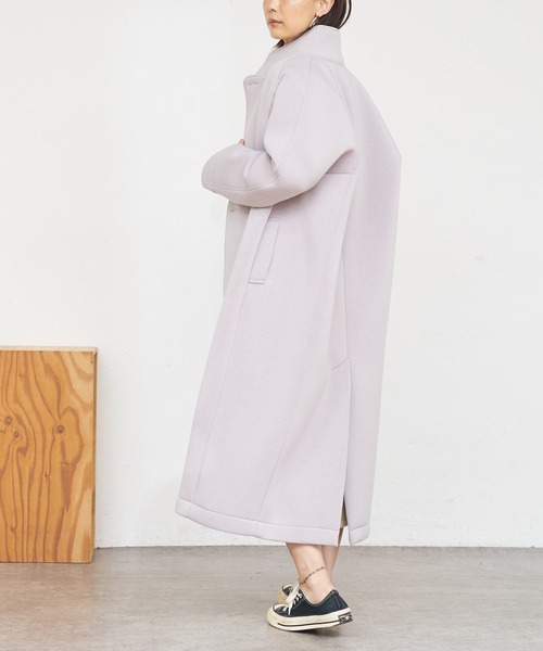 BONbazaar(ボンバザール)の「★OT★《ハンサムな女性に変身》スタンドカラーロングコート(その他アウター・レディース・モカ/ライトグレー・FREE)」の3枚目の写真