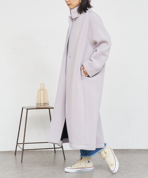 BONbazaar(ボンバザール)の「★OT★《ハンサムな女性に変身》スタンドカラーロングコート(その他アウター・レディース・モカ/ライトグレー・FREE)」の11枚目の写真