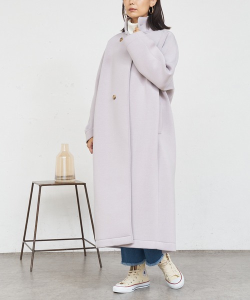 BONbazaar(ボンバザール)の「★OT★《ハンサムな女性に変身》スタンドカラーロングコート(その他アウター・レディース・モカ/ライトグレー・FREE)」の15枚目の写真