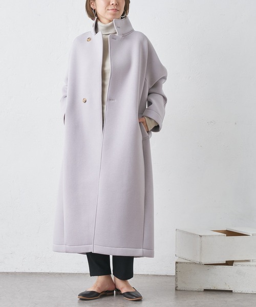 BONbazaar(ボンバザール)の「★OT★《ハンサムな女性に変身》スタンドカラーロングコート(その他アウター・レディース・モカ/ライトグレー・FREE)」の8枚目の写真