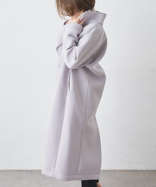 BONbazaar(ボンバザール)の「★OT★《ハンサムな女性に変身》スタンドカラーロングコート(その他アウター・レディース・モカ/ライトグレー・FREE)」の4枚目の写真