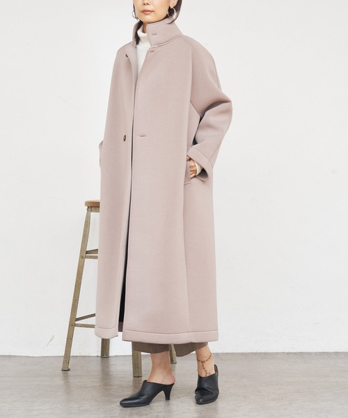 BONbazaar(ボンバザール)の「★OT★《ハンサムな女性に変身》スタンドカラーロングコート(その他アウター・レディース・モカ/ライトグレー・FREE)」の9枚目の写真