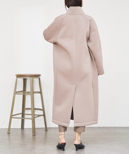 BONbazaar(ボンバザール)の「★OT★《ハンサムな女性に変身》スタンドカラーロングコート(その他アウター・レディース・モカ/ライトグレー・FREE)」の5枚目の写真