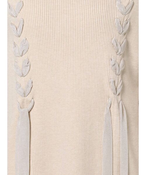 LAGUNAMOON（ラグナムーン）の「ハンドステッチテープニットワンピース（ワンピース・レディース・ブラック/アイボリー/モカ・FREE）」の5枚目の写真