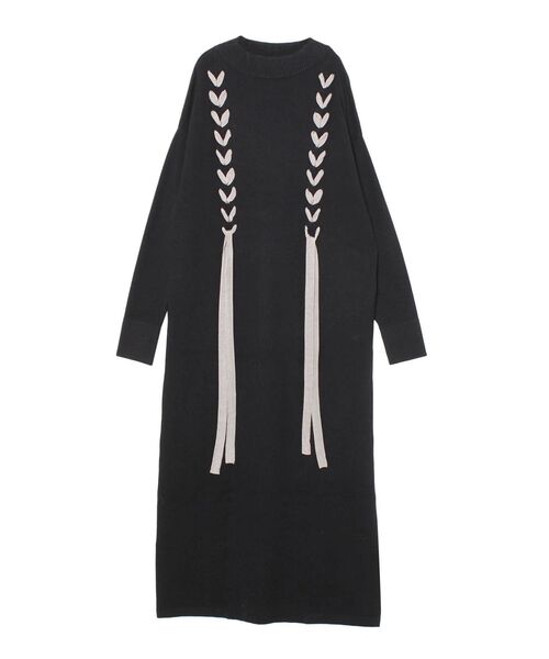 LAGUNAMOON（ラグナムーン）の「ハンドステッチテープニットワンピース（ワンピース・レディース・ブラック/アイボリー/モカ・FREE）」の22枚目の写真