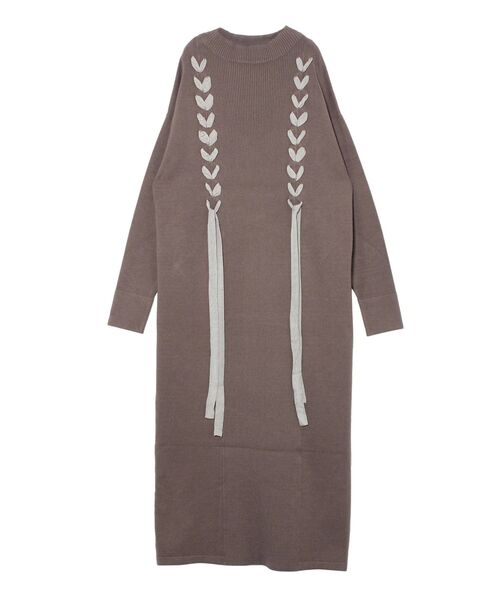 LAGUNAMOON（ラグナムーン）の「ハンドステッチテープニットワンピース（ワンピース・レディース・ブラック/アイボリー/モカ・FREE）」の17枚目の写真