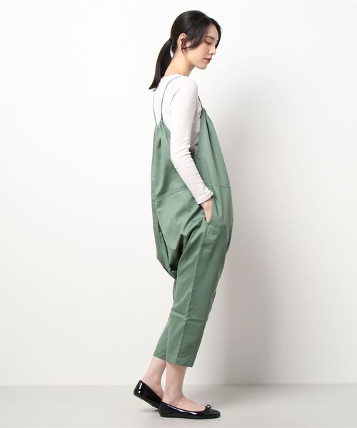 OLD BETTY'S（オールドベティーズ）の「【日本製】【OLD BETTY’S】Salopettle Pants / オールドベティーズ　サロペットパンツ（サロペット/オーバーオール・レディース・チャコール/グリーン/アイボリー/ブラック・FREE）」の12枚目の写真
