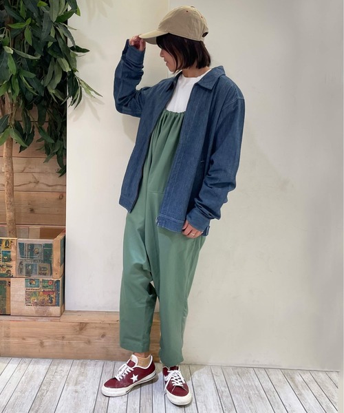 OLD BETTY'S（オールドベティーズ）の「【日本製】【OLD BETTY’S】Salopettle Pants / オールドベティーズ　サロペットパンツ（サロペット/オーバーオール・レディース・チャコール/グリーン/アイボリー/ブラック・FREE）」の9枚目の写真