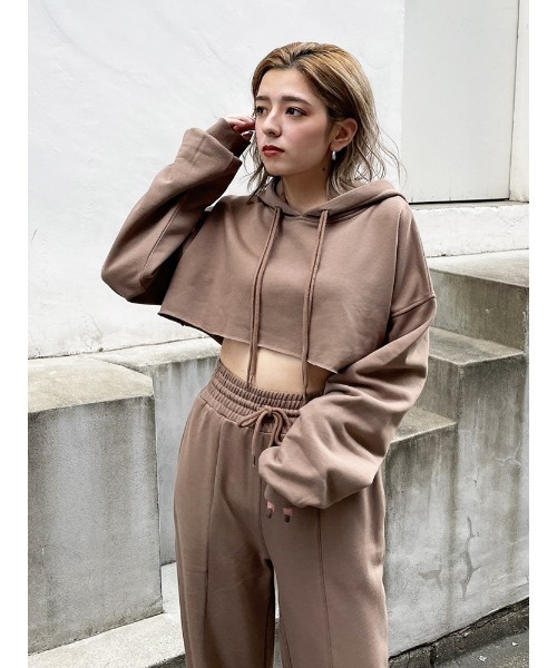 ENVYM（アンビー）の「ベリーショートフーディー（Tシャツ/カットソー・レディース・ホワイト/ブラック/Moca・FREE）」の3枚目の写真