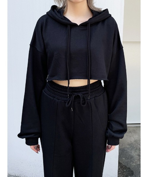 ENVYM（アンビー）の「ベリーショートフーディー（Tシャツ/カットソー・レディース・ホワイト/ブラック/Moca・FREE）」の8枚目の写真