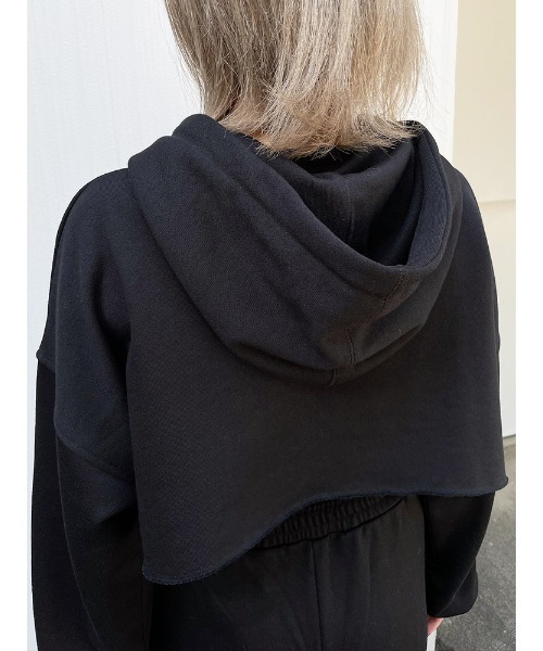 ENVYM（アンビー）の「ベリーショートフーディー（Tシャツ/カットソー・レディース・ホワイト/ブラック/Moca・FREE）」の12枚目の写真