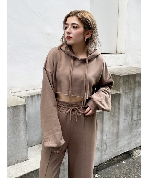 ENVYM（アンビー）の「ベリーショートフーディー（Tシャツ/カットソー・レディース・ホワイト/ブラック/Moca・FREE）」の17枚目の写真