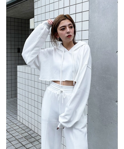 ENVYM（アンビー）の「ベリーショートフーディー（Tシャツ/カットソー・レディース・ホワイト/ブラック/Moca・FREE）」の19枚目の写真