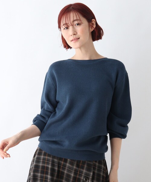 DRESKIP（ドレスキップ）の「◆袖タックニット（ニット/セーター・レディース・ブルー/ブラック/サンドベージュ/ダークブラウン・02/04/03）」の4枚目の写真