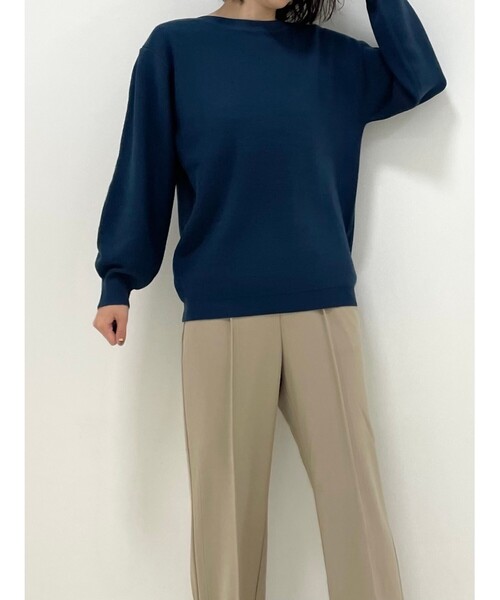 DRESKIP（ドレスキップ）の「◆袖タックニット（ニット/セーター・レディース・ブルー/ブラック/サンドベージュ/ダークブラウン・02/04/03）」の8枚目の写真