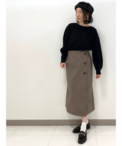 DRESKIP（ドレスキップ）の「◆袖タックニット（ニット/セーター・レディース・ブルー/ブラック/サンドベージュ/ダークブラウン・02/04/03）」の19枚目の写真