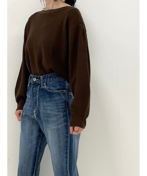 DRESKIP（ドレスキップ）の「◆袖タックニット（ニット/セーター・レディース・ブルー/ブラック/サンドベージュ/ダークブラウン・02/04/03）」の13枚目の写真