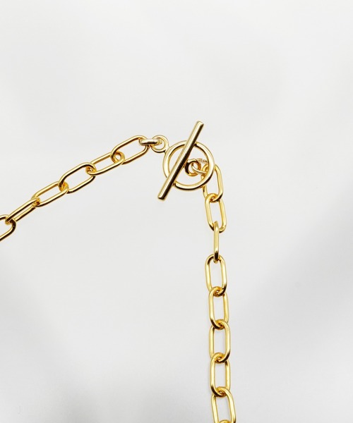 ISOLATION（アイソレーション）の「【ISOLATION / アイソレーション】silver 925 Azuki Chain Necklace/アズキチェーンネックレス（ネックレス・レディース・ゴールド/シルバー×ゴールド・43cm）」の4枚目の写真