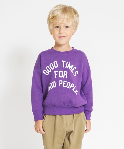 BRANSHES（ブランシェス）の「【あったか】グラフィック裏起毛トレーナー（スウェット・キッズ・キャメル/グレー/アイボリー/ベージュ/ブルー/チャコールグレー/パープル/ブラック/グリーン/レッド・110/150/130/120/140/100）」の8枚目の写真