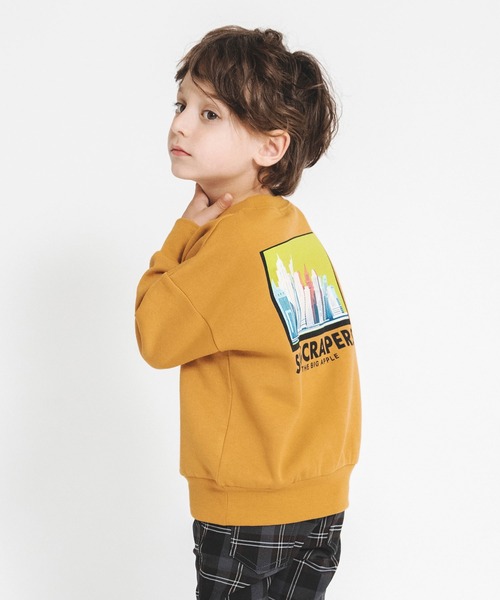 BRANSHES（ブランシェス）の「【あったか】グラフィック裏起毛トレーナー（スウェット・キッズ・キャメル/グレー/アイボリー/ベージュ/ブルー/チャコールグレー/パープル/ブラック/グリーン/レッド・110/150/130/120/140/100）」の9枚目の写真