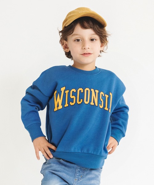 BRANSHES（ブランシェス）の「【あったか】グラフィック裏起毛トレーナー（スウェット・キッズ・キャメル/グレー/アイボリー/ベージュ/ブルー/チャコールグレー/パープル/ブラック/グリーン/レッド・110/150/130/120/140/100）」の7枚目の写真