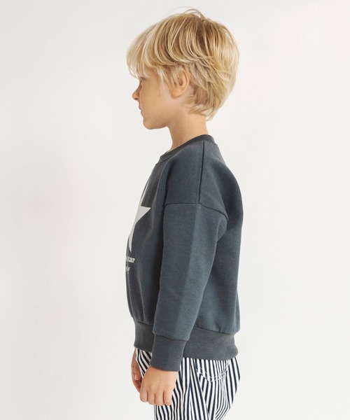 BRANSHES（ブランシェス）の「【あったか】グラフィック裏起毛トレーナー（スウェット・キッズ・キャメル/グレー/アイボリー/ベージュ/ブルー/チャコールグレー/パープル/ブラック/グリーン/レッド・110/150/130/120/140/100）」の22枚目の写真