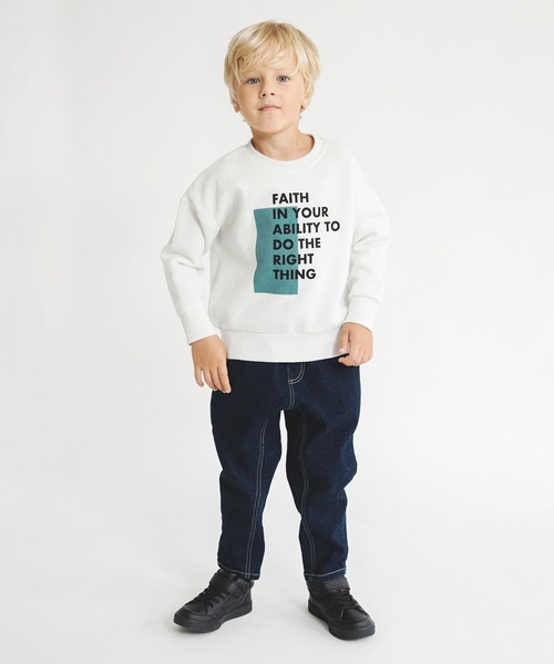 BRANSHES（ブランシェス）の「【あったか】グラフィック裏起毛トレーナー（スウェット・キッズ・キャメル/グレー/アイボリー/ベージュ/ブルー/チャコールグレー/パープル/ブラック/グリーン/レッド・110/150/130/120/140/100）」の13枚目の写真