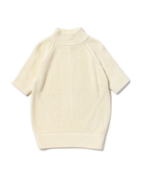 BEAMS BOY（ビームスボーイ）の「BEAMS BOY / 3ゲージ 畦編み ハイネック ショートスリーブ（ニット/セーター・レディース・ホワイト/レッド/ネイビー・ONE SIZE）」の11枚目の写真