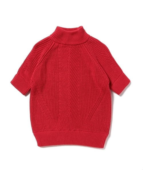 BEAMS BOY（ビームスボーイ）の「BEAMS BOY / 3ゲージ 畦編み ハイネック ショートスリーブ（ニット/セーター・レディース・ホワイト/レッド/ネイビー・ONE SIZE）」の12枚目の写真