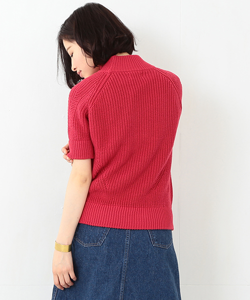 BEAMS BOY（ビームスボーイ）の「BEAMS BOY / 3ゲージ 畦編み ハイネック ショートスリーブ（ニット/セーター・レディース・ホワイト/レッド/ネイビー・ONE SIZE）」の17枚目の写真