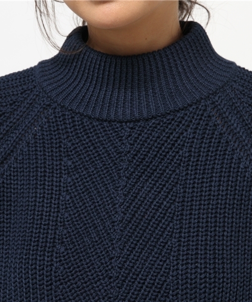 BEAMS BOY（ビームスボーイ）の「BEAMS BOY / 3ゲージ 畦編み ハイネック ショートスリーブ（ニット/セーター・レディース・ホワイト/レッド/ネイビー・ONE SIZE）」の7枚目の写真