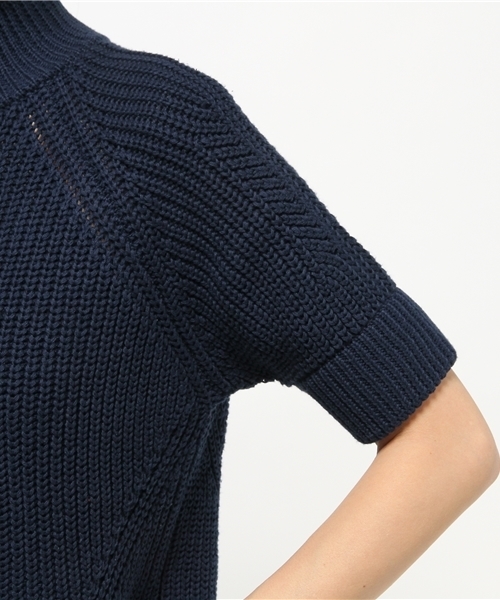 BEAMS BOY（ビームスボーイ）の「BEAMS BOY / 3ゲージ 畦編み ハイネック ショートスリーブ（ニット/セーター・レディース・ホワイト/レッド/ネイビー・ONE SIZE）」の5枚目の写真