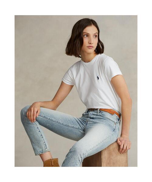 POLO RALPH LAUREN(ポロ ラルフ ローレン)の「コットン クルーネック Tシャツ(Tシャツ/カットソー・レディース・ホワイト・M/L/XL/S/XS)」の1枚目の写真