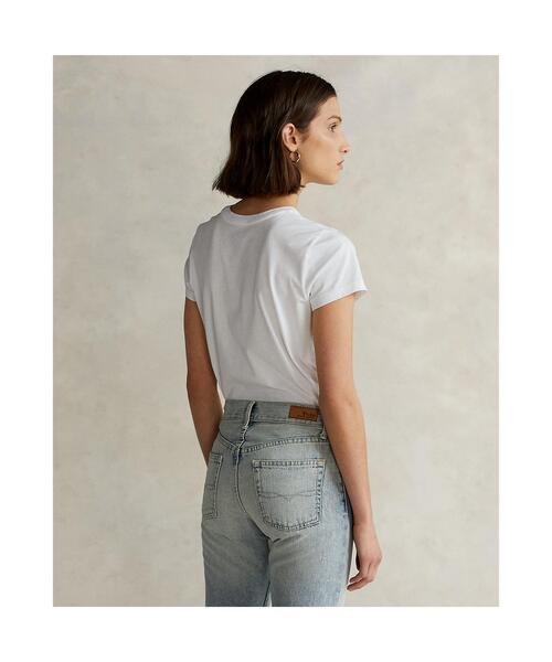 POLO RALPH LAUREN(ポロ ラルフ ローレン)の「コットン クルーネック Tシャツ(Tシャツ/カットソー・レディース・ホワイト・M/L/XL/S/XS)」の4枚目の写真
