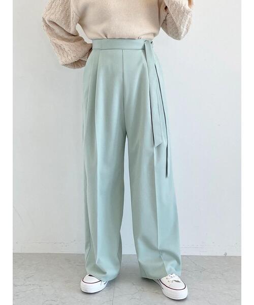 SLURR(スラ―)の「ベルト付タックワイドパンツ(その他パンツ・レディース・ベージュ/ネイビー/ミント/マスタード/その他8・S/M)」の18枚目の写真