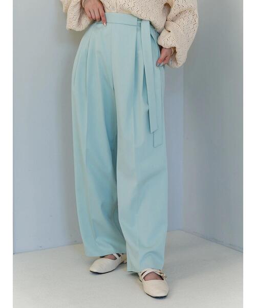 SLURR(スラ―)の「ベルト付タックワイドパンツ(その他パンツ・レディース・ベージュ/ネイビー/ミント/マスタード/その他8・S/M)」の22枚目の写真