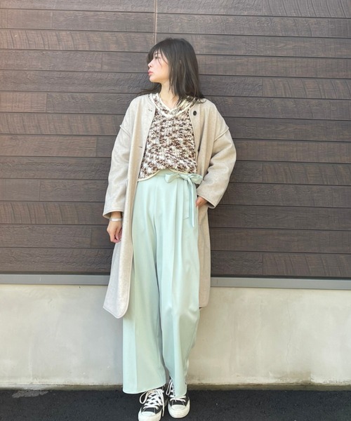 SLURR(スラ―)の「ベルト付タックワイドパンツ(その他パンツ・レディース・ベージュ/ネイビー/ミント/マスタード/その他8・S/M)」の14枚目の写真